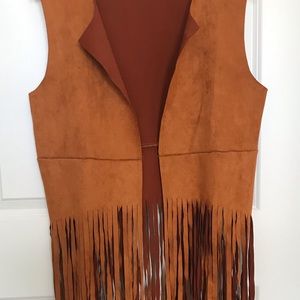 Zeagoo Suede Fringed Vest
